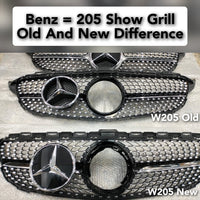 Show Grill Compatible With Mercedes Benz C-Class W205 Old And New Difference