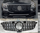 GTR Silver Chrome Show Grill Compatible With  Mercedes  Benz GLE-Class W166 (2016-2020) Tag 190