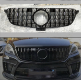 GTR Black Chrome Show Grill Compatible With  Mercedes  Benz GLE-Class W166 (2016-2020) Tag 191
