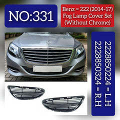 Fog Lamp Cover With Chrome Compatible With MERCEDES-BENZ S-CLASS W222 2014-2017 Fog Lamp Cover With Chrome Left 2228850224 & Right 2228850324 2228851321 A2228851321 Tag-FC-331