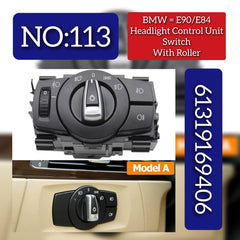BMW 3 Series E90 X1 E84 Headlight Control Unit Switch With Roller 61319169406 Tag-SW-113