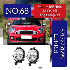 Fog Lamp Fog Light Compatible With MINI R56 R57 2006-2015 Fog Lamp Fog Light Left & Right 63172751295 51112751295 Tag-FO-68