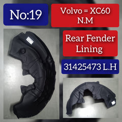 Rear Left Fender Liner 31425473 Compatible With VOLVO XC60 N.M Tag-FEV-19