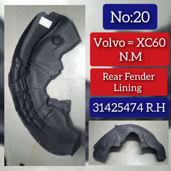 Rear Right Fender Liner 31425474 Compatible With VOLVO XC60 N.M Tag-FEV-20