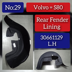 Rear Left Fender Liner 30661129 Compatible With VOLVO S80 Tag-FEV-29