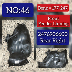 Front Left Fender Liner 2476906600 Compatible With MERCEDES-BENZ A-CLASS W177 & B-CLASS W247 Tag-FEM-46