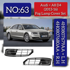 Fog Lamp Cover Compatible With AUDI A8 D4 2013-2016 Fog Lamp Cover Left 4H0807679AA & Right 4H0807680AA Tag-FC-63