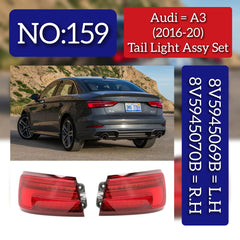 Tail Light Rear Lamp Compatible With AUDI A3 (2016-2020) Tail Light Rear Lamp Right 8V5945069B 8V5945069A & Left 8V5945070B 8V5945070A