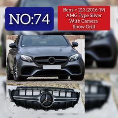 AMG E63 Silver Chrome Show Grill Compatible With Mercedes Benz E-Class W213 (2016-2021) Tag 74