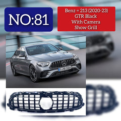 LCI GTR Black Chrome Show Grill Compatible With Mercedes Benz E-Class W213 (2021-2023) Tag 81