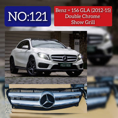 GLA AMG Silver Chrome Show Grill Compatible With Mercedes Benz GLA-Class W156 (2014-2016) Tag 121