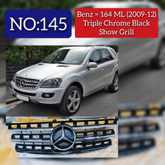 AMG Black Chrome Show Grill Compatible With Mercedes Benz ML-Class W164 Tag 145
