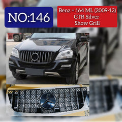 GTR Silver Chrome Show Grill Compatible With Mercedes Benz ML-Class W164 (2009-2012) Tag 146