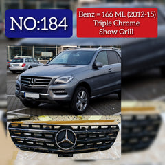 AMG Silver Chrome Show Grill Compatible With  Mercedes  Benz ML-Class W166  (2012-2016) Tag 184