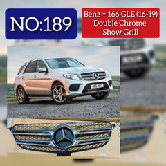AMG Silver Chrome Show Grill  Compatible With  Mercedes  Benz GLE-Class W166  (2016-2020) Tag 189