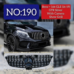 GTR Silver Chrome Show Grill Compatible With Mercedes Benz GLE-Class W166 (2016-2020) Tag 190