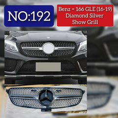 Diamond Silver Chrome Show Grill Compatible With  Mercedes  Benz GLE-Class W166  (2016-2020) Tag 192