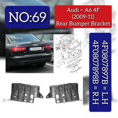 Rear Bumper Bracket Left 4F0807897B Right 4F0807898B Compatible With Audi A6 4F(2009-2011)