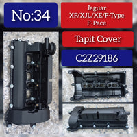 Tappet Cover Packing (Engine Valve Cover Gasket) C2Z29186 AJ814002 LR041684 LR051835 LR109354 Compatible With JAGUAR F-TYPE Convertible (X152) & F-TYPE Coupe (X152) & LAND ROVER DISCOVERY V (L462) & RANGE ROVER SPORT II (L494) Tag No.34