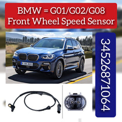 Front Left/Right ABS Wheel Speed Sensor 34526871064 & 34526895657 Compatible With BMW & X3 (G01, F97, G08) & X4 (G02, F98)