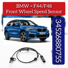 Front Left/Right ABS Wheel Speed Sensor 34526880755 34525A98F72 3425A61B45 34526895881 Compatible With BMW & 2 Gran Coupe (F44) & X1 (F48) & MINI & MINI CLUBMAN (F54) & MINI COUNTRYMAN (F60)