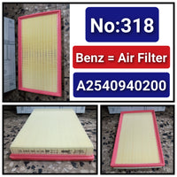Air Filter 2540940200 Compatible With Mercedes Benz W254