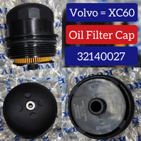 Oil Filter Cap 32140027 Compatible With Volvo XC60/S60/V60/V40/XC90