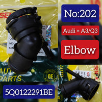Water Connector 5Q0122291BE Compatible With Audi: A1, A3/S3 (8V), Q2, Q3 Tag No.202