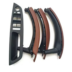 Inner Door Pull Handle With Leather Cover Full Set 51416975792 51416969401L 51416969402R 51417256385L 51417256386R/ 51416975792 51416969401L 51416969402R 51416970235L 51416970236R Compatible With BMW E70/E71/E72 X5 X6