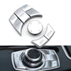 Silver CIC iDrive Multimedia Trims Control Button Cover 65829206446-4 Compatibe With BMW 5 Series F07 F10 & 7 Series (F01 F02 F03 F04) & X3 F25