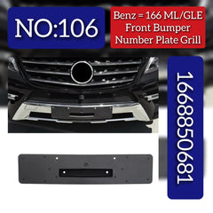 Front Bumper License Number Holder 1668850681 A1668850681 Compatible With MERCEDES-BENZ M-CLASS (W166) & GLE W166 2012-2019 Tag-BG-106