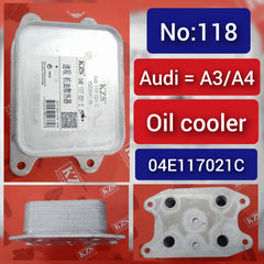 Oil Cooler 04E117021B 04E117021C 04E117021K Compatible With AUDI A4 B9 (8W2, 8WC) | A4 / S4 & Q3 (8UB, 8UG) & SKODA OCTAVIA III (5E3, NL3, NR3) & VW BEETLE (5C1, 5C2) Tag-O-118
