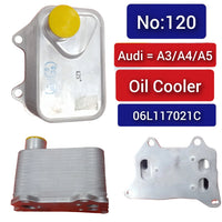 Oil Cooler 06L117021C 06L117021E 06L117021G Compatible With AUDI A3 A4 A6 Q5 Q7 TT & SKODA OCTAVIA III (5E3, NL3, NR3) & VW POLO V (6R1, 6C1) Tag-O-120