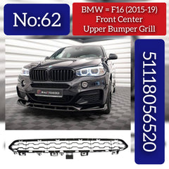Front Middle Bumper Upper Center Mesh Bezel Grille 51118056520 Compatible With BMW X6 F16 2015-2019 Tag-BG-62