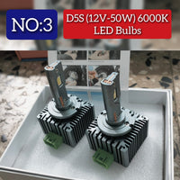 Headlight LED Bulb D5S 12V 50W 6000k (Pack of 2) Tag No.3