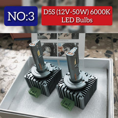 Headlight LED Bulb D5S 12V 50W 6000k (Pack of 2) Tag No.3