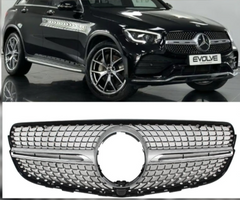 Diamond Silver Chrome Show Grill Compatible With Mercedes Benz GLC X253 (2020-2022) Tag 54
