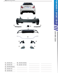 Rear Bumper Kit 2058853304 Compatible With Mercedes Benz C-Class W205 (2019-21) RBK5