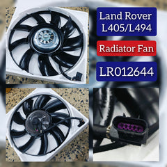 Engine Radiator Cooling Fan Assembly LR012644 Compatible With LAND ROVER RANGE ROVER IV (L405) & RANGE ROVER SPORT I (L320) & RANGE ROVER SPORT II (L494)