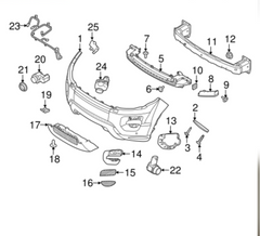 Front Bumper Member LR026497 LR055992 Compatible With LAND ROVER RANGE ROVER EVOQUE (L538) (2012-2019)