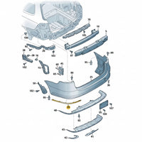Rear Bumper Chrome Left 3AD807459 Right 3AD807460 Compatible With Volkswagen PASSAT B7 (362) Tag No.160