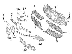 Front Bumper Grill 1778859100 A1778859100 Compatible With Mercedes-Benz A-CLASS W177 (2018-2023) Tag No.146