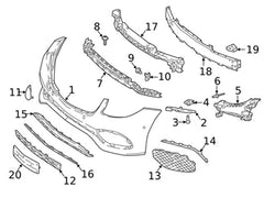 Front Bumper Lower Grille 2138850622 A2138850622 Compatible With MERCEDES-BENZ E-CLASS (W213) 2016-2019 Tag-BG-102