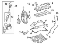 Oil Cooler Gasket Oil Sump 907.750 A6510140280 Compatible With Mercedes-Benz C-CLASS (W204) CLS (C218) E-CLASS (W212)