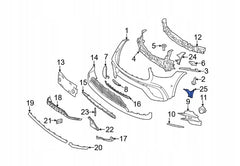 Front Bumper Bracket Left 2538859703 & Right 2538859903 Compatible With Mercedes-Benz GLC-CLASS W253 (2020-2022) Tag No.995