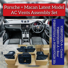 Ac Vent Grille Front Left 95B819701H & Right 95B819702H & Center 95B819110D & Rear 95B819203H Compatible With Porsche Macan (2018-2022)