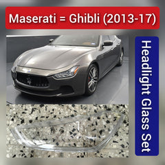 Front Headlight Glass Compatible with Maserati Ghibi 2013 - 2017.