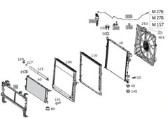 Cooling Radiator A0995001303 A0995004603 Compatible with MERCEDES-BENZ C-CLASS (W203) & SLK (R171)
