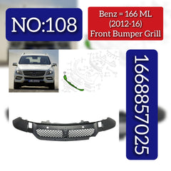Front Bumper Lower Grille 1668857025 Compatible With MERCEDES-BENZ M-CLASS (W166) 2012-2016 Tag-BG-108