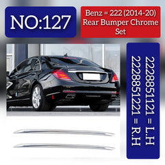 Rear Bumper Chrome Left 2228851121 & Right 2228851221 Compatible With MERCEDES BENZ S-CLASS W222 2014-2020